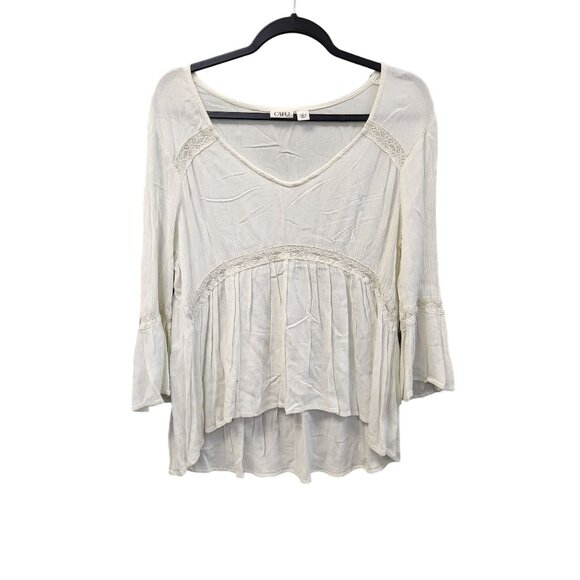 Cato Women's L White Bell Sleeve Pullover Light Weight Top 2011 - Picture 1 of 8
